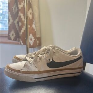 Nike White and Tan Sneakers Classic Style